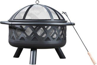 Teamson Home Large 76Cm Garden Round Wood Burning Fire Pit