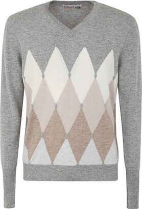 V Neck Pullover With Diamonds-AC