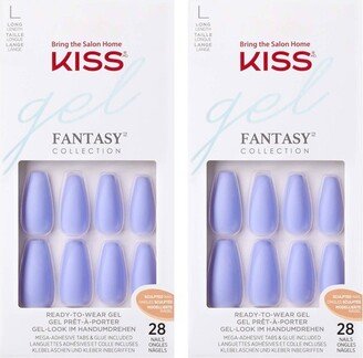 Kiss Nails KISS Gel Fantasy Sculpted Fake Nails - Purple - 2pk - 56ct