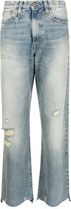 Distressed-Effect Boyfriend Jeans