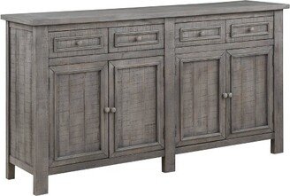 Treasure Trove Accents Keystone Rustic Farmhouse 4 Drawer 4 Door Storage Credenza/Sideboard Gray - Treasure Trove