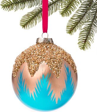 Patina Blue Ball with Gold Beads Ornament, Created for Macy's