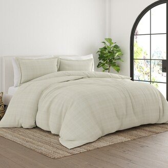 Soft Essentials Oversized Thatch Pattern 3-piece Duvet Cover Set