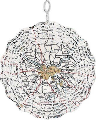 Pittsburgh Pennsylvania Map Garden Spinner - Decor Outdoor Airbnb Yard Art