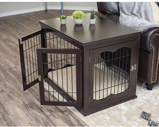 Decorative Dog Kennel & Bed for Small Dogs - Wooden Dog House - Indoor Pet Dog Crate Side Table - Bed Nightstand