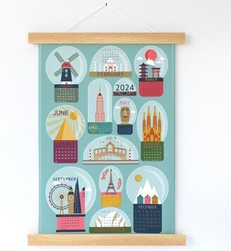 Vintage Wall Hanging - Snow Globes 2024 Calendar By Sarahparr New York Christmas Gift Printed Tea Towel With Wooden Hanger Spoonflower