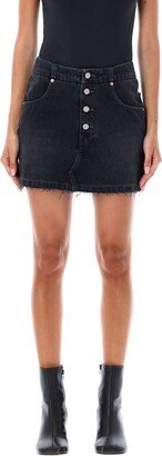 Low-Rise Mini Denim Skirt