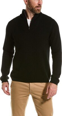 Amicale Cashmere 1/4-Zip Cashmere Funnel Sweater-AA