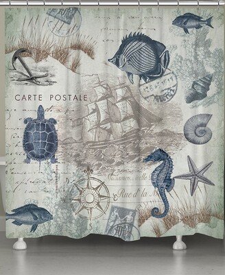 Seaside Postcard Shower Curtain