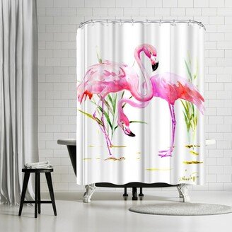 71 x 74 Shower Curtain, Two Flamingos by Suren Nersisyan