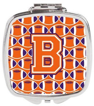 CJ1072-BSCM Letter B Football Orange, White & Regalia Compact Mirror