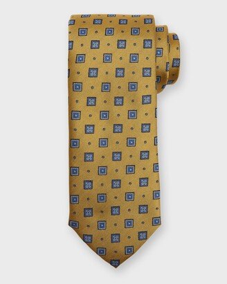 Men's Medallion Jacquard Silk Tie-AJ