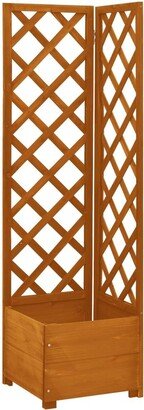 Corner Trellis Planter Orange 15.7x15.7x59.1 Solid Firwood