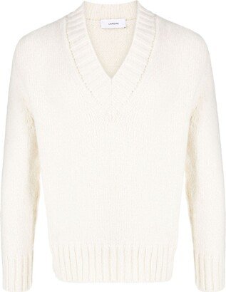 long-sleeved V-neck jumper-AD