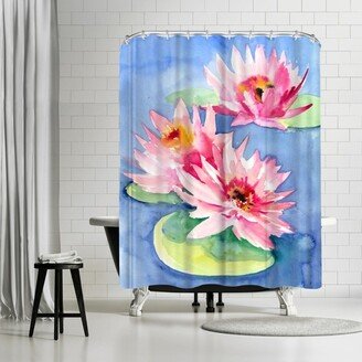 71 x 74 Shower Curtain, Lotuses 1 by Suren Nersisyan