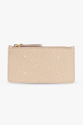 Card Case With Logo - Beige