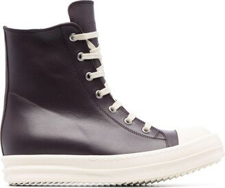 High-Top Leather Sneakers-AL
