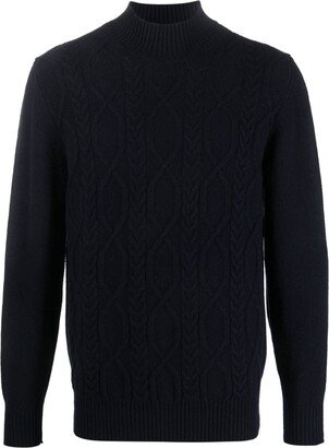 High-Neck Cable-Knit Jumper