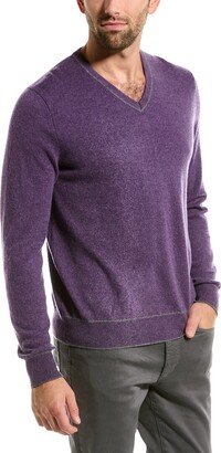 Tipped Cashmere V-Neck Sweater