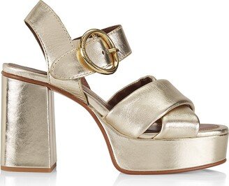 Lyna 110MM Metallic Leather Platform Sandals