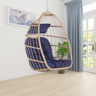 RASOO Portable and Foldable Outdoor Rattan Egg Swing Chair-AE