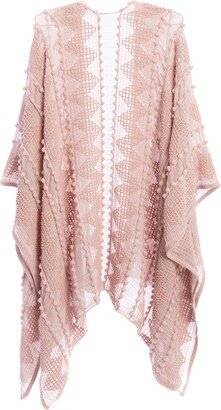 Pompom Embroidered Sheer Ruana