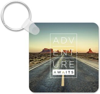 Key Chains: Adventure Road Awaits Key Ring, Square, Multicolor