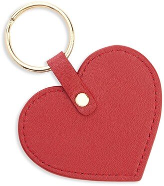 Heart-Shaped Leather Key Chain