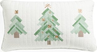 TJMAXX 14X24 Quilted Patchwork Trees Pillow