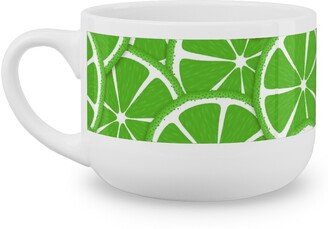 Mugs: Limes And Lemons Latte Mug, White, 25Oz, Green