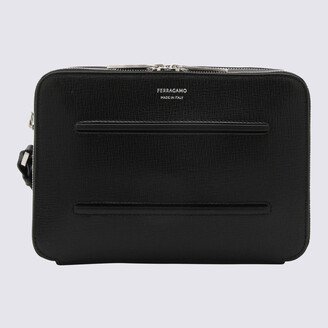 Black Leather Crossbody Bag-AB