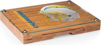 NFL Los Angeles Chargers Concerto Glass Top Cheese Cutting Board & Tools Set