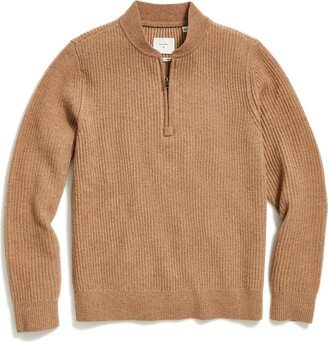 Fisherman Rib Half Zip Wool Sweater