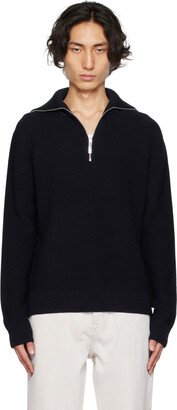 Róhe Navy Half-Zip Sweater