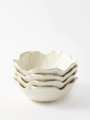 Set Of Four Cabbage Earthenware Bowls