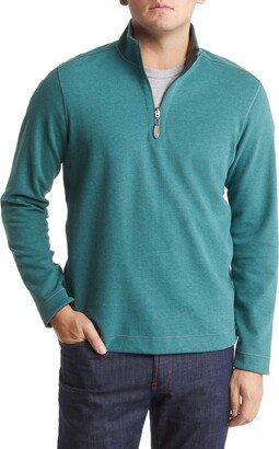 Reversible Cotton Blend Quarter Zip Pullover