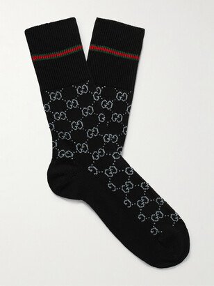 Logo-Jacquard Cotton-Blend Socks-AE