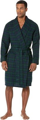 Scotch Plaid Flannel Robe Regular (Black Watch Tartan) Men's Robe