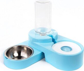 Adjustable Dog & Cat Food and Water Dispenser Set, Double Dog & Cat Bowls with Steel Bowl, Pet Refillable Water Bowl 500 ML