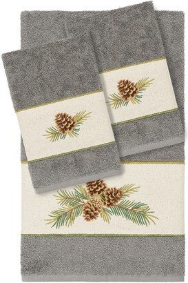 Pierre 3-Piece Embellished Towel - Dark Gray