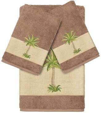 Colton 3-Piece Embellished Towel - Latte