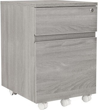 Porch & Den Kinnear Office Rolling Two Drawer Storage File Cabinet With Lock