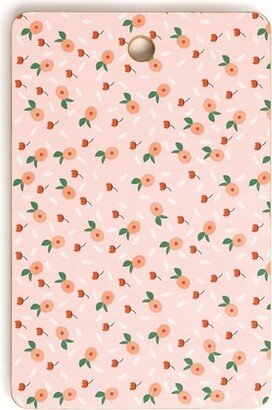 Hello Twiggs Peaches And Poppies Rectangle Cutting Board, 16