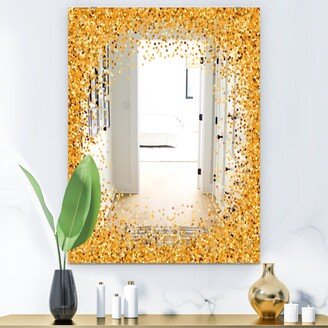 Designart 'Capital Gold Sparkle 21' Glam Mirror - Accent or Vanity Printed Mirror