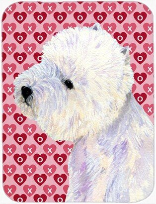 LH9135LCB 15 x 12 Inch Westie Hearts Love Valentines Day Glass Cutting Board