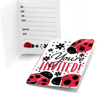 Big Dot of Happiness Happy Little Ladybug - Fill In Baby Shower or Birthday Party Invitations (8 count)