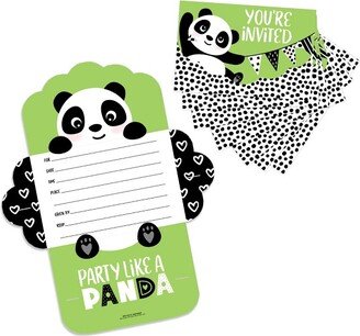 Big Dot of Happiness Party Like a Panda Bear - Fill-In Cards - Baby Shower or Birthday Party Fold and Send Invitations - Set of 8