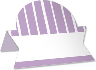 Big Dot Of Happiness Purple Stripes - Simple Party Decorations Card - Table Name Place Cards - 24 Ct