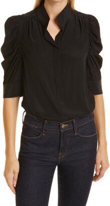 Gillian Puff Sleeve Silk Blouse