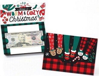 Big Dot of Happiness Christmas Pajamas - Holiday Plaid PJ Party Money And Gift Card Holders - Set of 8